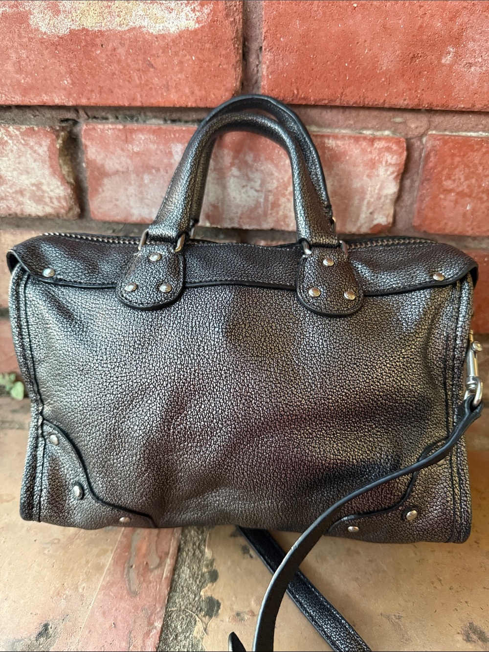 Coach Gunmetal Metallic Rhyder 24 crossbody- no hang tag! - Picture 6 of 13